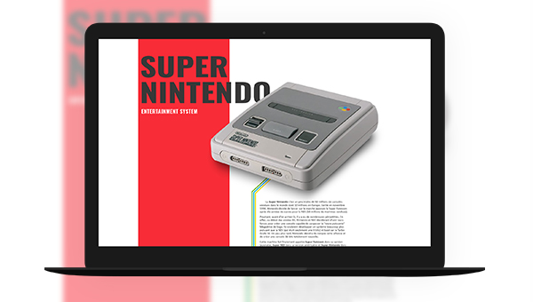 aperçu du site internet Super Nintendo créé par romy cardon